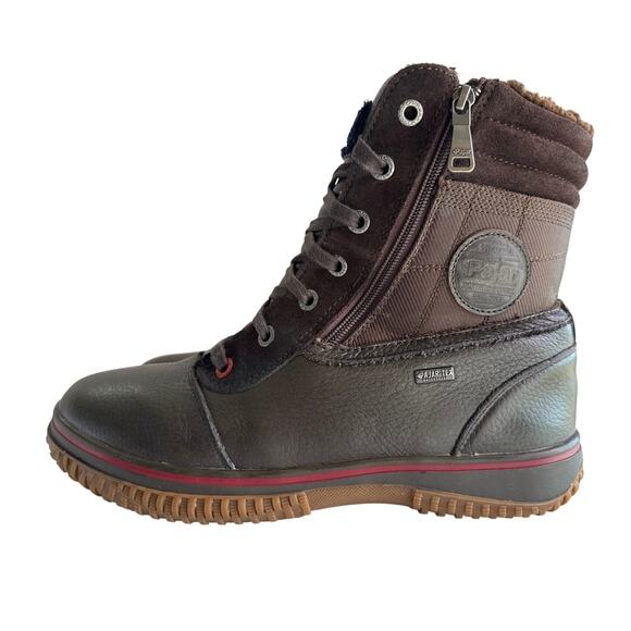 Pajar Canada Trooper Winter Boot Mens EU44 US 11 M Dark Brown Lace Up Side Zip - Picture 3 of 15